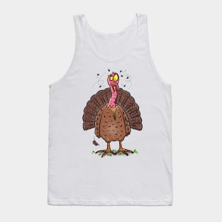 Funny ugly turkey with flies cartoon Tank Top